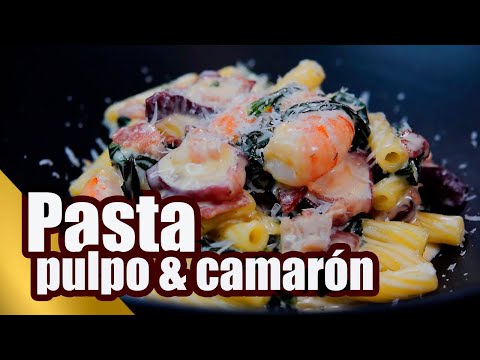 pasta-cremosa-de-pulpo-camaron-pan-de-ajo-toque-y-sazon