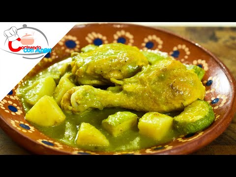 Pollo en Salsa Verde con Calabazas y Papas - Menu Ideal