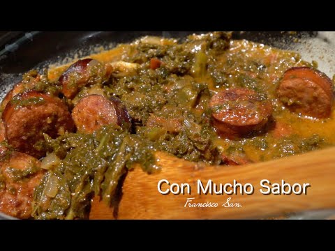 salchicha-kielbasa-picante-con-kale-col-risada-guisado-super-delicioso-receta-facil